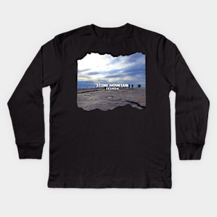 Stone Mountain Georgia Cool photography skyline blue sky USA city break Kids Long Sleeve T-Shirt